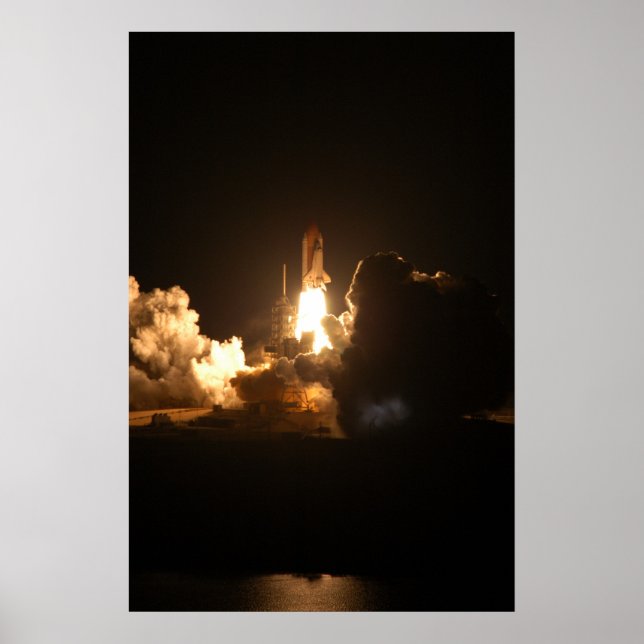 Space Shuttle Earth Orbital Spacecraft Nacht Poster (Vorne)
