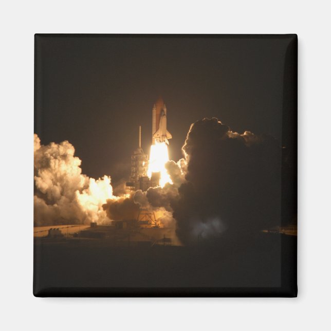 Space Shuttle Earth Orbital Spacecraft Night Canva Magnet (Vorne)