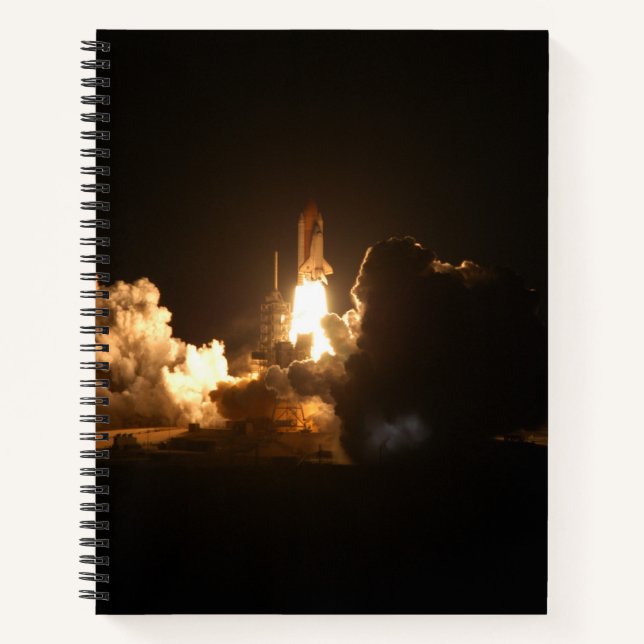 Space Shuttle Earth Orbital Spacecraft Night Canva Notizbuch (Vorderseite)