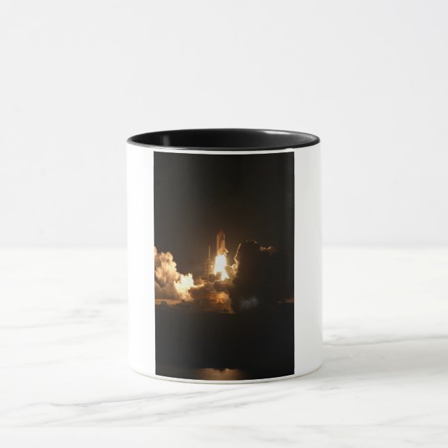 Space Shuttle Earth Orbital Spacecraft Night Canva Tasse (Zentrum)