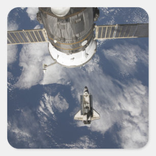 Space Shuttle Endeavor 8 Quadratischer Aufkleber