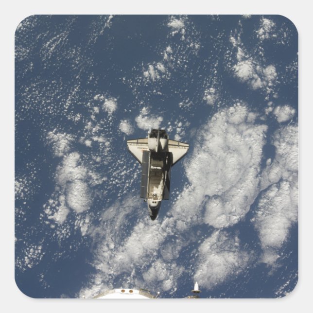 Space Shuttle Endeavour 10 Quadratischer Aufkleber (Vorderseite)