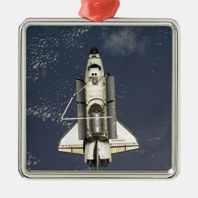 Space Shuttle Endeavour 16 Silbernes Ornament (Vorne)