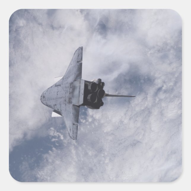Space Shuttle Endeavour 21 Quadratischer Aufkleber (Vorderseite)