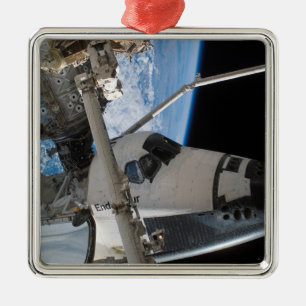 Space Shuttle Endeavour 23 Silbernes Ornament