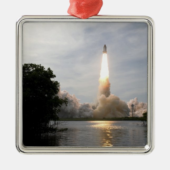 Space Shuttle Endeavour hebt 4 Ornament Aus Metall (Vorne)