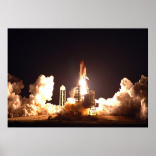 Space Shuttle Endeavour nächtlicher Start Poster