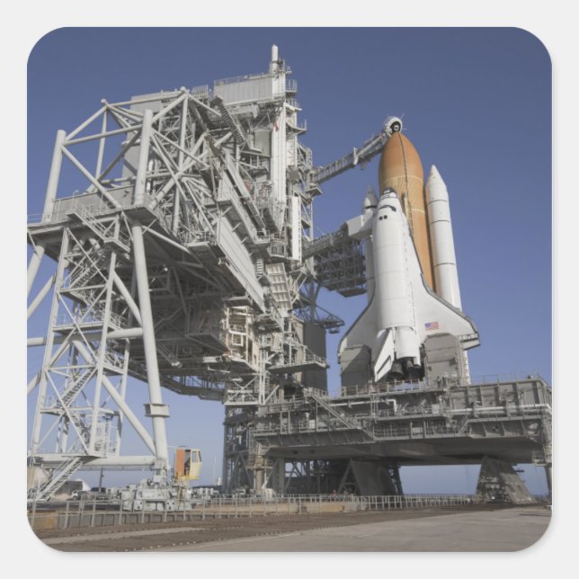Space Shuttle Endeavour Quadratischer Aufkleber (Vorderseite)