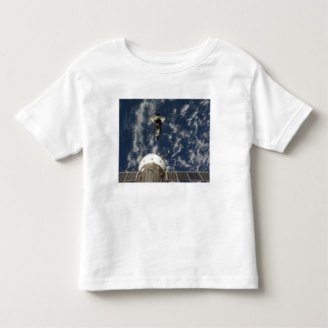 Space Shuttle Endeavour und ein Sojus-Raumfahrzeug Kleinkind T-shirt (Vorderseite)