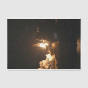 Space Shuttle Erde Orbitale Raumfahrzeug Nacht Can Seidenpapier
