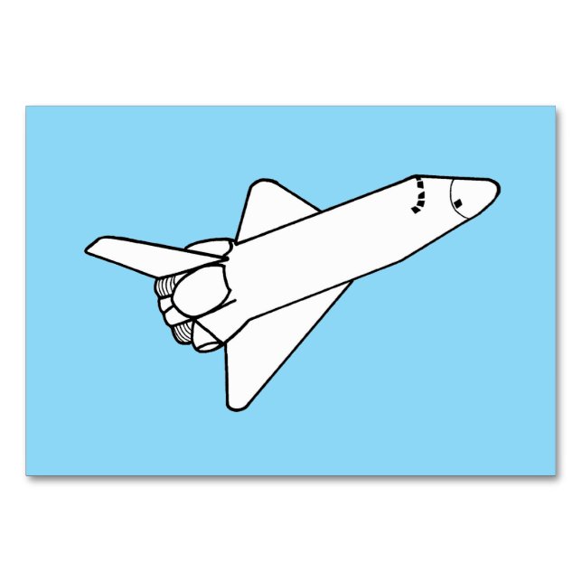 Space-Shuttle-Fliegende-Leseblitzkarten Tischnummer (Vorderseite)