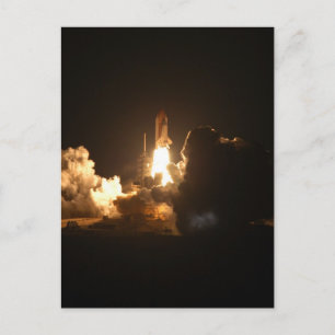 Space Shuttle Night Launch Poster Postkarte