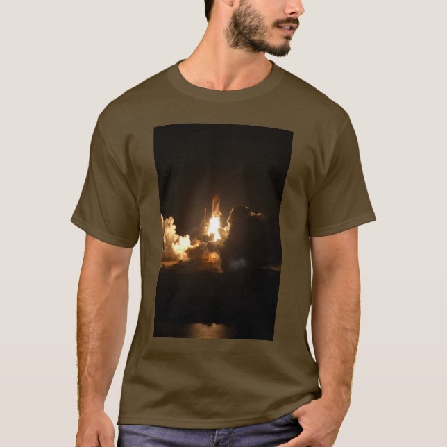 Space Shuttle Night Launch Poster T - Shirt (Vorderseite)
