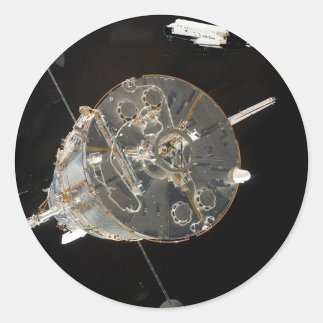 Space Shuttle SkyLab Runder Aufkleber (Vorderseite)