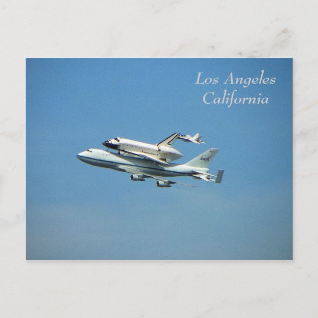 Space Shuttle über Los Angeles Postcard! Postkarte (Vorderseite)