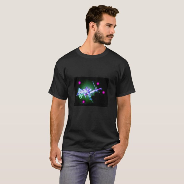 Space Shuttle und Station T-Shirt (Vorne ganz)