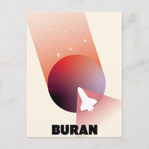 Space Shuttle Vintage Art Raum Kunst. Postkarte