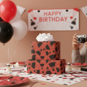 Space Shuttlecock rotes Wrapping Paper Geschenkpapier