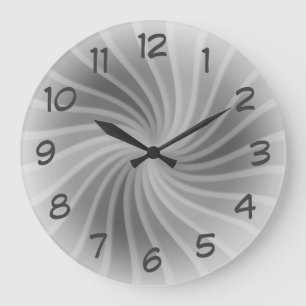 Space Silver Twirl Große Wanduhr