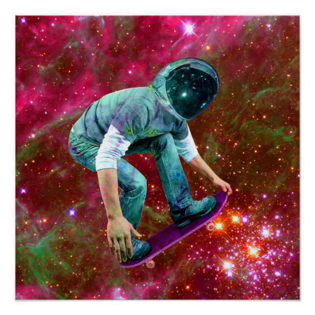 Space Skateboarder Poster (Vorderseite)