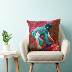 Space Skateboarder-Throw-Kopfkissen Kissen