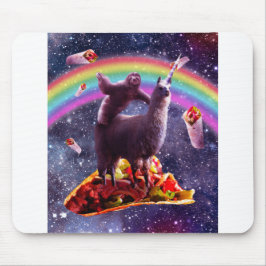 Space Sloth Riding Llama Unicorn - Taco & Burrito Mousepad