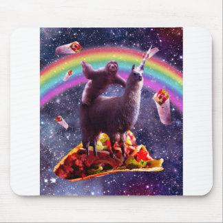 Space Sloth Riding Llama Unicorn - Taco & Burrito Mousepad