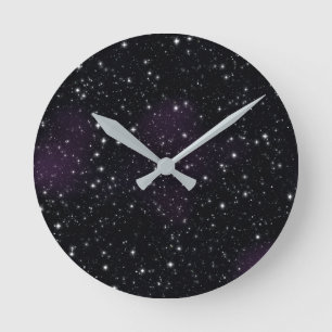 Space Stars Galaxy Nebula Runde Wanduhr