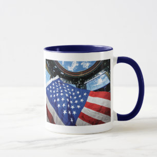 Space Station American Flag Earth Orbit Tasse