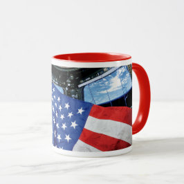 Space Station American Flag Earth Orbit Tasse