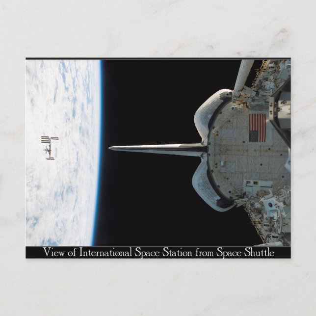 Space Station von Shuttle Postcard Postkarte (Vorderseite)