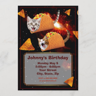 Space Taco Katzen Funny Einladung