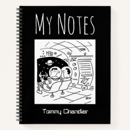 Space Theme Notebook mit dem Namen des Eigentümers Notizbuch