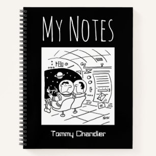 Space Theme Notebook mit dem Namen des Eigentümers Notizbuch