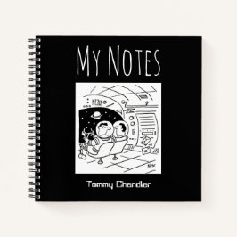 Space Theme Notebook mit dem Namen des Eigentümers Notizbuch