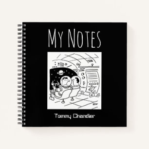 Space Theme Notebook mit dem Namen des Eigentümers Notizbuch