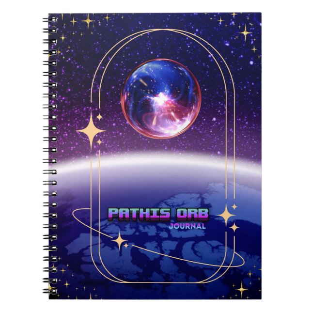 Space Theme Pathis Orb Notebook Journal Notizblock (Vorderseite)