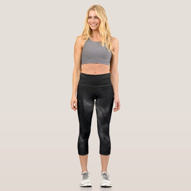 Space Theme Yoga & Workout Pants Capri Leggings (Vorderseite)