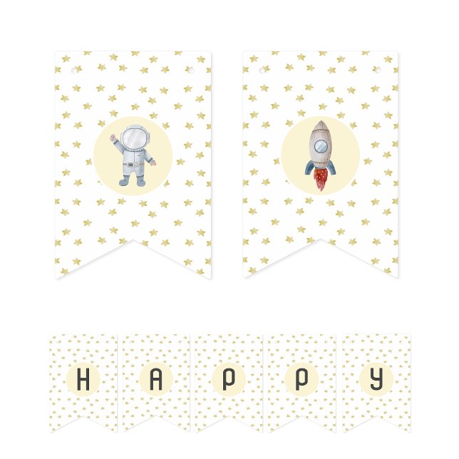 Space-themed party bunting banner (Von Creator hochgeladen)