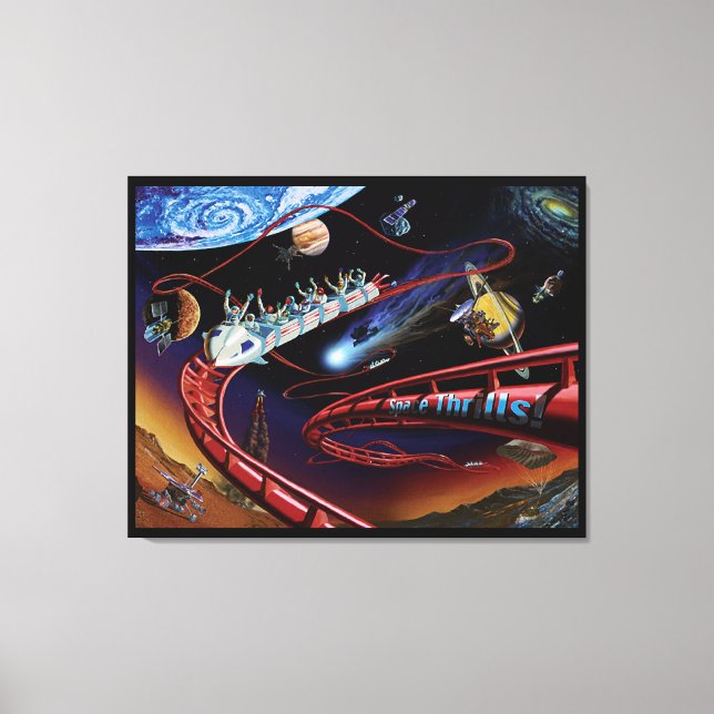 Space Thrills Cosmic Roller Untersetzer Artist Con Leinwanddruck (Vorderseite)
