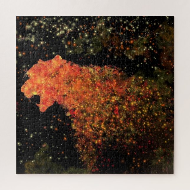 Space Tiger Puzzle Geschenk - Malerei (Vertikal)