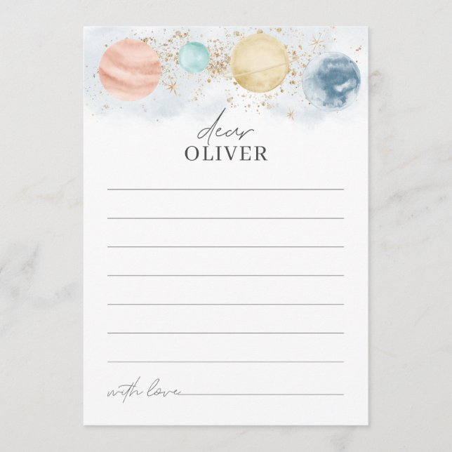 Space Time Kapsel Karten Boy Planets Birthday (Vorderseite)