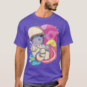 Space Travel Aolotl Salamander Animal Scientists w T-Shirt