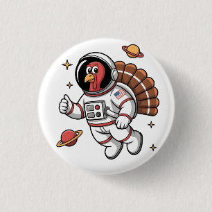 Space Turkey Astronaut Gobbler Erntedank Button