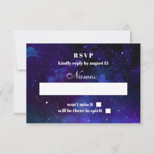 Space uAwg. Nachtsterne. Moderne Hochzeit der Mari RSVP Karte