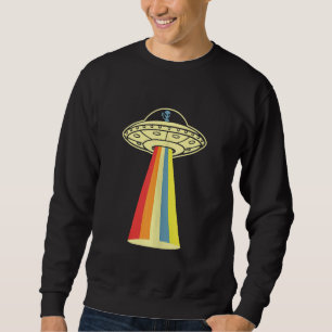 Space UFO Alien Punch Retro Vintag Science Geschen Sweatshirt