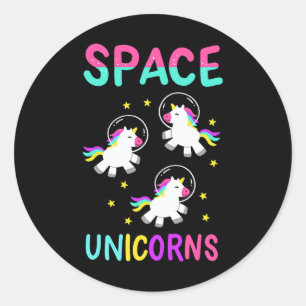 Space Unicorn I Niedlich Einhorn I Girl Einhorn 2 Runder Aufkleber