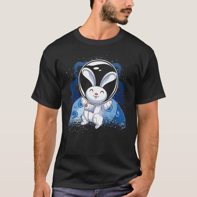 Space Universe Rabbit Animal Science Bunny Astron T-Shirt (Vorderseite)