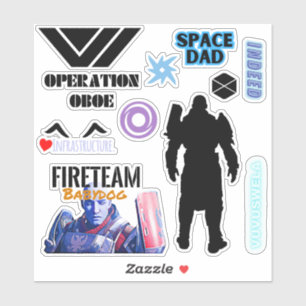 Space Vater Zavala 6" x 6" Vinyl Stickers nach Maß Aufkleber