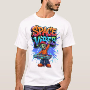 Space-Vibes-Alien-DJ-Music-Streetwear-Design T-Shirt
